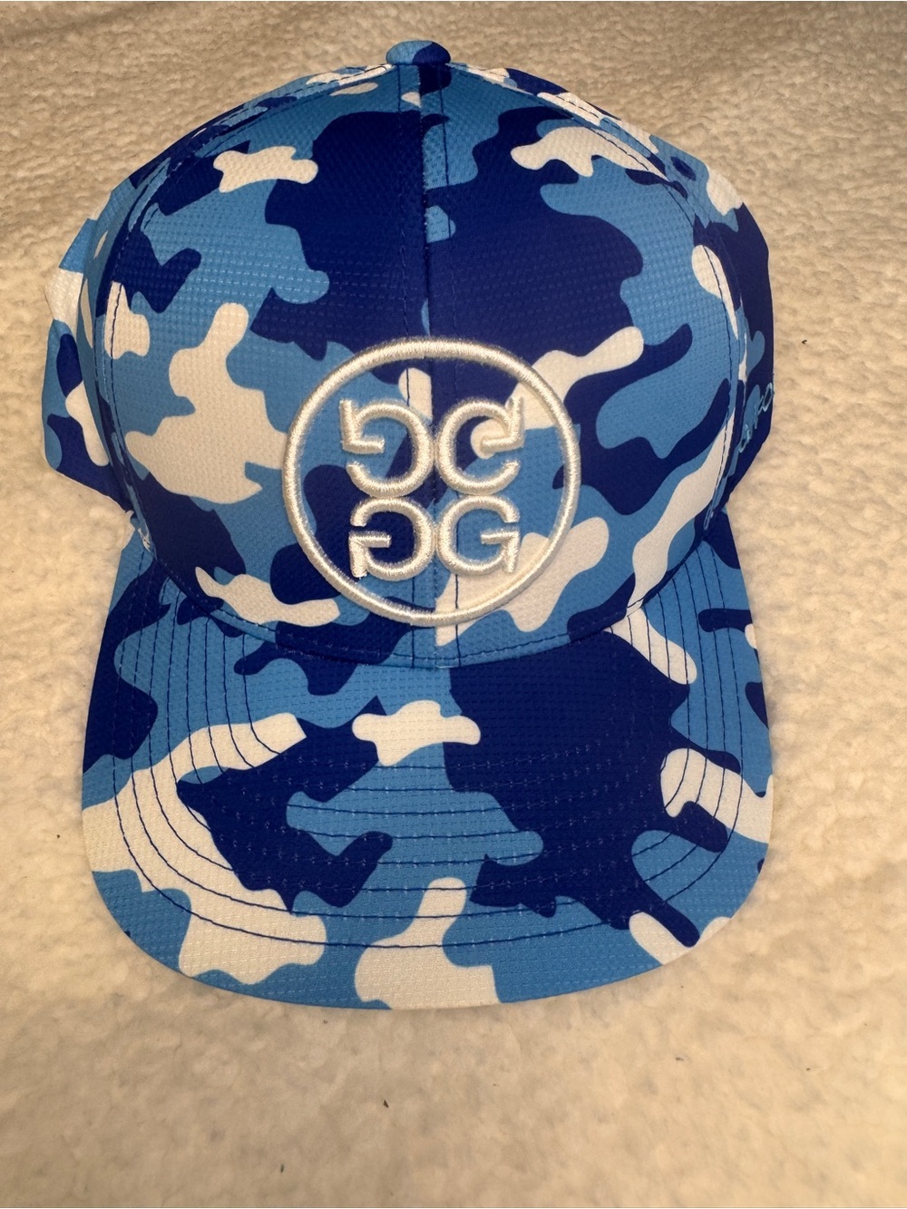 Blue Camo Snapback Cap with Embroidered Logo - Picture 2 of 6